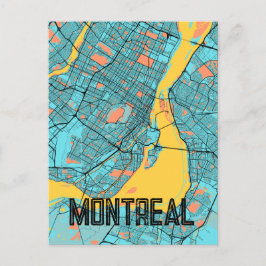 Cartão postal do mapa da cidade canadense de Montr