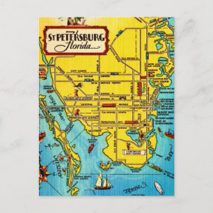 Cartão postal do mapa de São Petersburgo