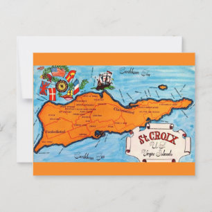 Cartão postal do mapa de St Croix