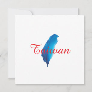 Cartão Postal do Mapa de Taiwan com Pena Azul