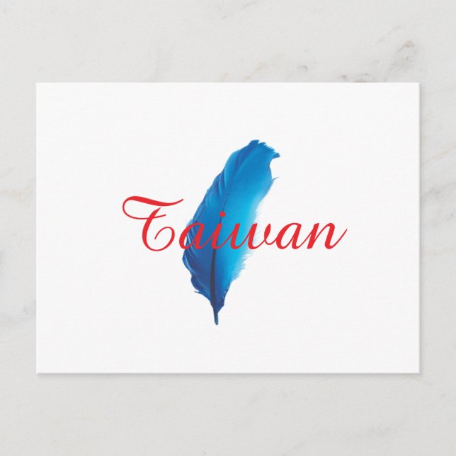 Cartão Postal do Mapa de Taiwan da Pena Azul (Frente)