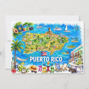 Cartão postal do mapa de viagem em aquarela de Por