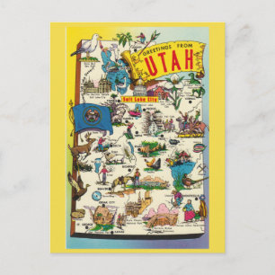 Cartão postal do Mapa Estatal de Utah