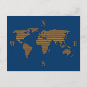 Cartão postal do Mapa Mundial de Cartolina