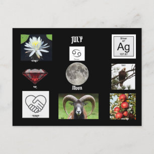 Cartão postal do mês de nascimento de Câncer de ju