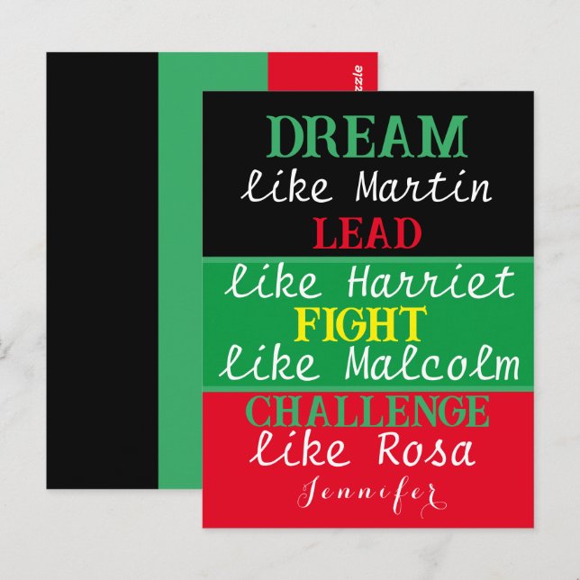 Cartão postal do mês negro BLM preto legado preto (Frente/Verso)