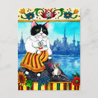 Cartão postal do mito do folclore estoniano do rat