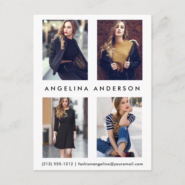 Cartão postal do modelo 4 fotográfico composto (Frente)