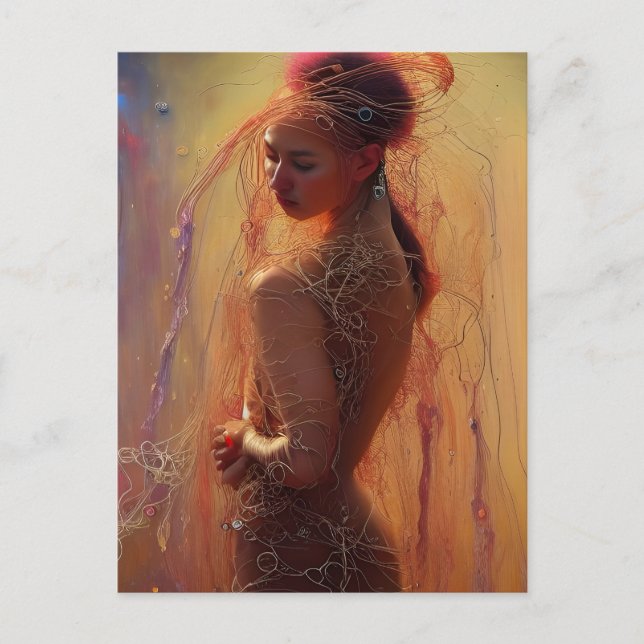 Cartão postal do modelo de roupa de Espaguete (Frente)