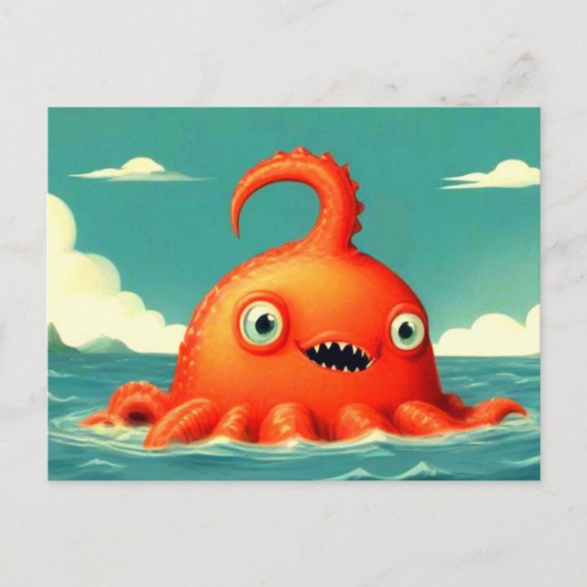 Cartão postal do Monstro do Mar Engraçado (Frente)