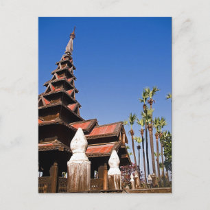 Cartão postal do mosteiro de Bagaya Kyaung