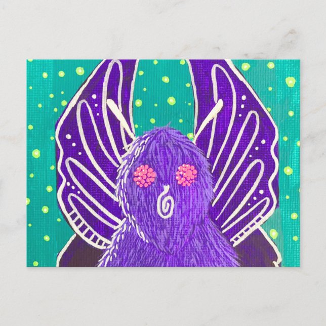 Cartão postal do Mothman Roxo (Frente)