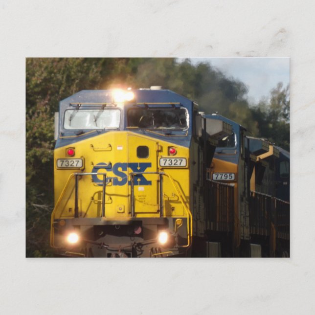 Cartão postal do motor de comboio azul CSX (Frente)