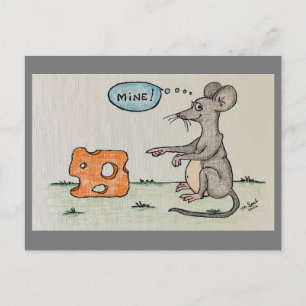 Cartão postal do mouse com fome