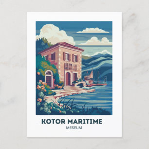 Cartão postal do Museu Marítimo de Kotor Viagem