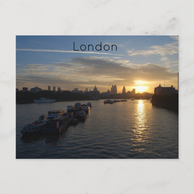 Cartão Postal do Nascer do Sol em Londres (Frente)