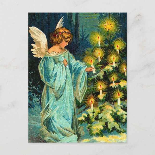 Cartão postal do Natal vintage Angel (Frente)