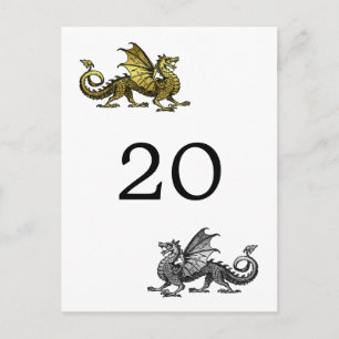 Cartão postal do Número da Tabela do Dragão do Pra