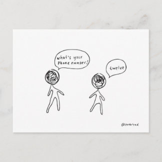 cartão postal do número de telefone