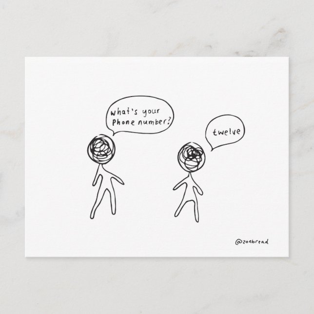 cartão postal do número de telefone (Frente)