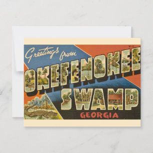 Cartão postal do Pântano Okefenokee GA