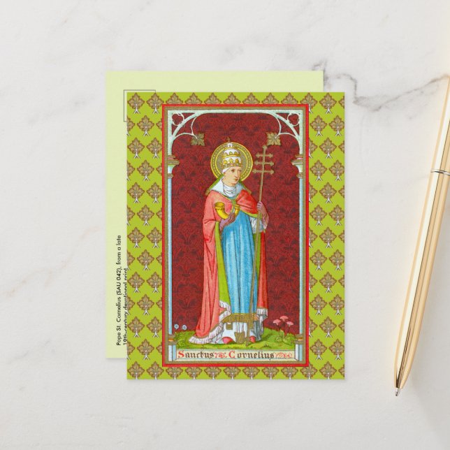 Cartão postal do Papa São Cornélio (SAU 042) (Frente/Verso In Situ)