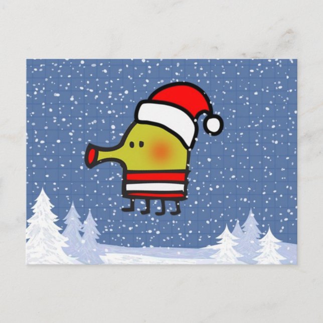 cartão postal do papai noel do doodle jump (Frente)