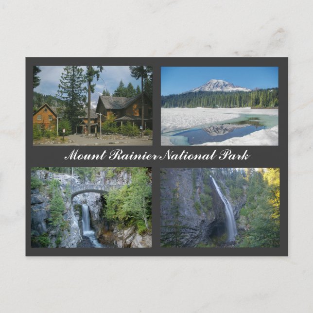 Cartão postal do Parque Nacional do Mt. Rainier (Frente)