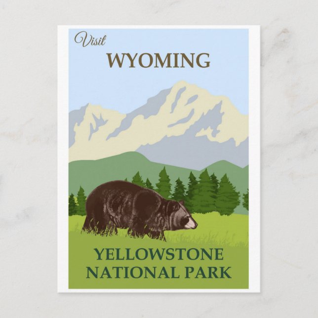 Cartão postal do Parque Nacional Yellowstone (Frente)