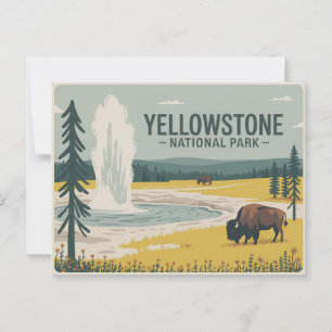 Cartão postal do Parque Nacional Yellowstone Vinta