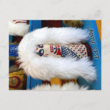 Cartão postal do Partido Vamos Doll do Vintage Voo