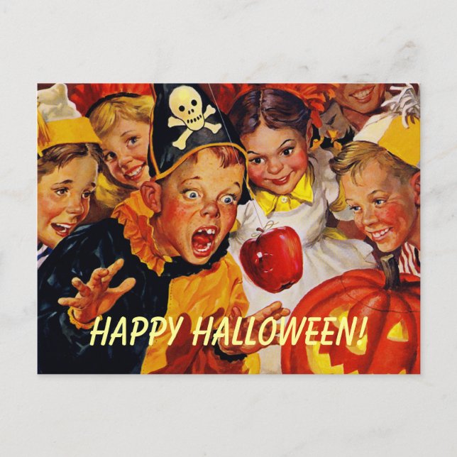 Cartão postal do Partido Vintage Halloween (Frente)