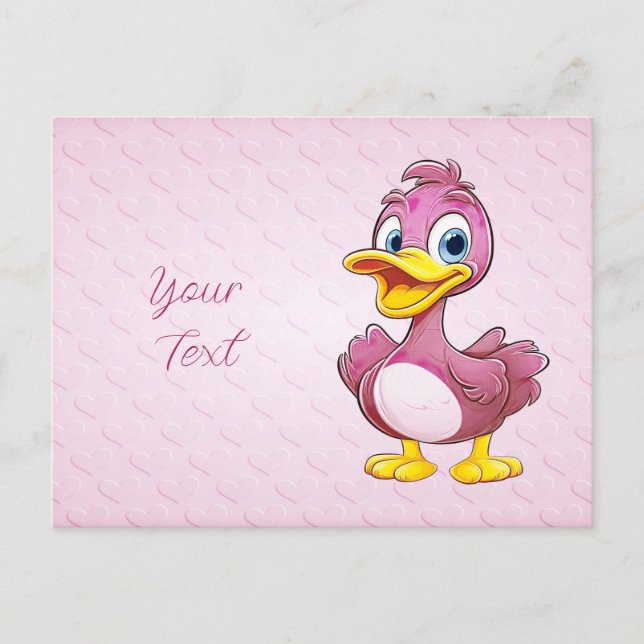 Cartão Postal do Pato Rosa (Frente)
