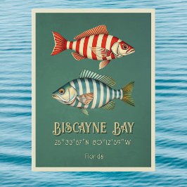 Cartão postal do peixe da Baía de Biscayne Florida