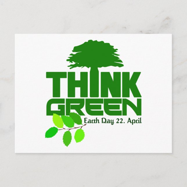 cartão postal do pense verde (Frente)