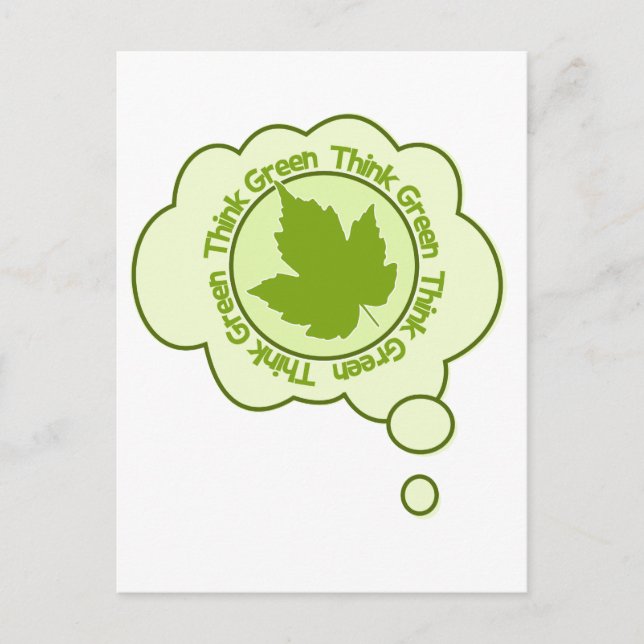 Cartão postal do pense verde - personalizar (Frente)