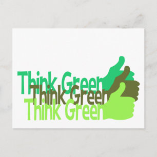 Cartão postal do pense verde - personalizar