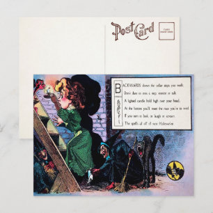 Cartão postal do poema de Halloween vitoriano 1