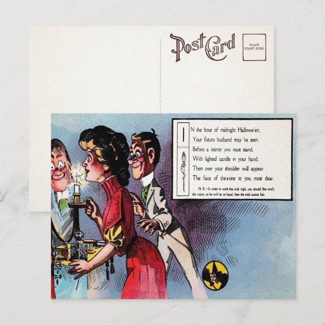 Cartão postal do poema de Halloween vitoriano 4 (Frente/Verso)