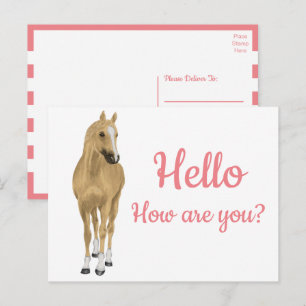 Cartão postal do pônei ocidental aquarela cavalo r
