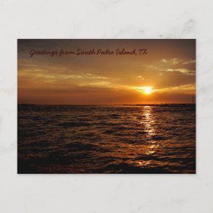 cartão postal do pôr do sol da Ilha de South Padre