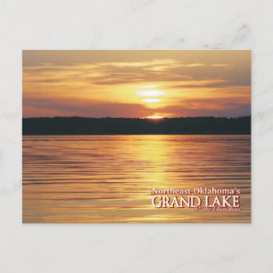 Cartão postal do pôr do sol do Grand Lake Oklahoma