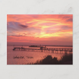Cartão postal do pôr do sol em Galveston Texas