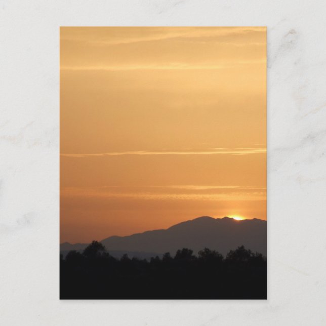 Cartão Postal do Pôr do Sol Laranja (Frente)