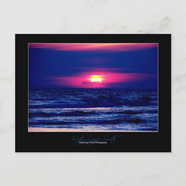 Cartão postal do pôr do sol na Praia da Cidade do  (Frente)