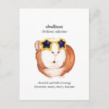 Cartão postal do porquinho-da-índia do dicionário