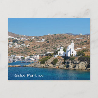 Cartão postal do Porto de Gialos, Ilha de Ios, Gré