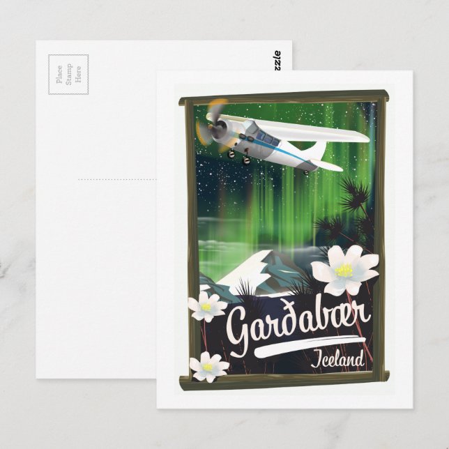 Cartão postal do pôster de viagem de Garðabær Islâ (Frente/Verso)