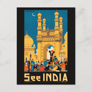 Cartão postal do Poster de viagens Índia