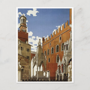 Cartão postal do Poster de viagens Vintage Itália